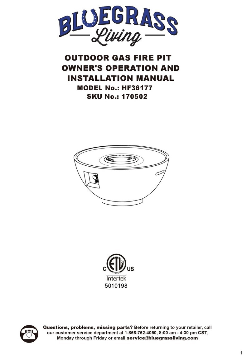 Bluegrass Living HF36177 OWNER'S OPERATION AND INSTALLATION MANUAL