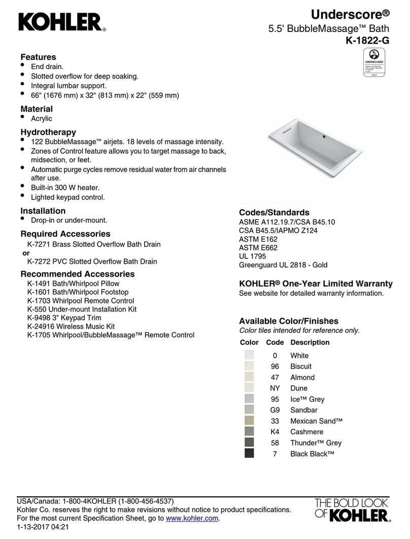 Kohler Underscore K-1822-G User manual
