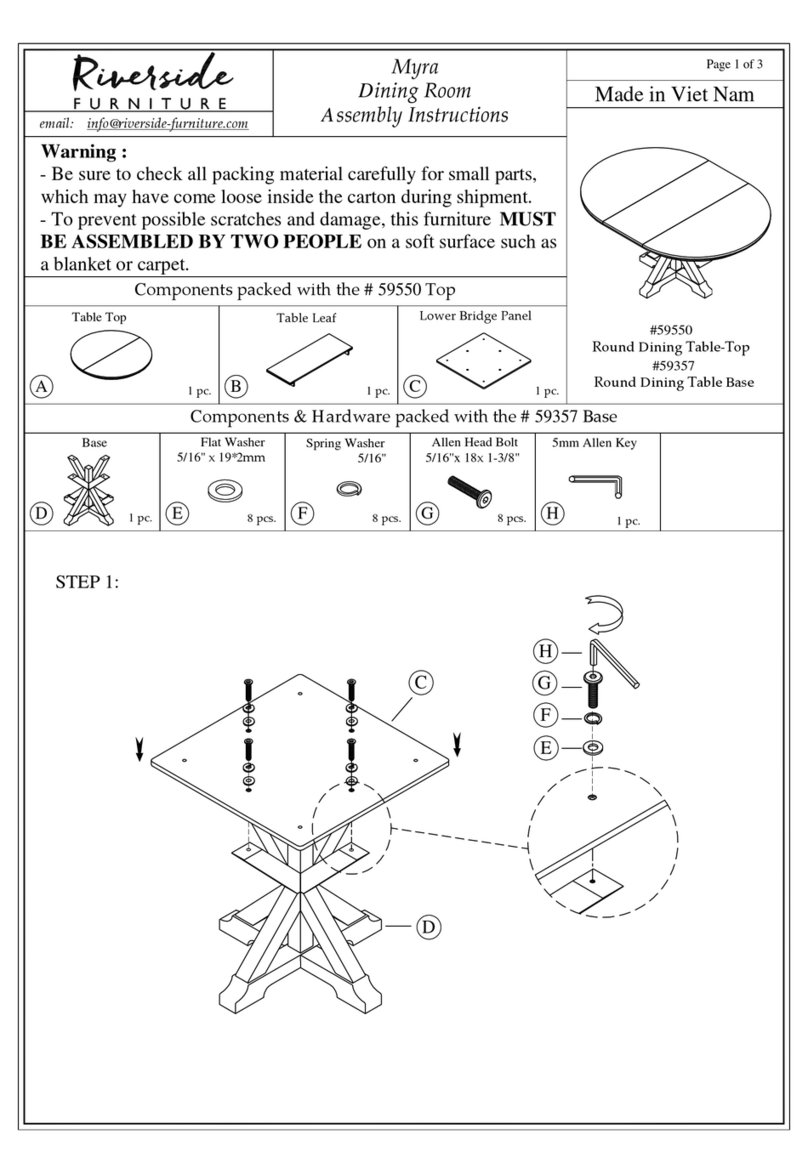 Riverside Furniture Myra 59550 Assembly instructions