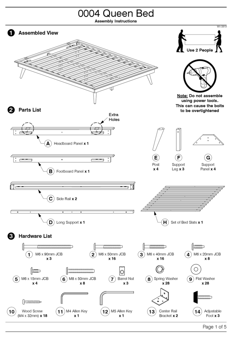 Baxton Studio 0004 Queen Bed Assembly instructions Baxton Studio 0004 Queen Bed Assembly instructions