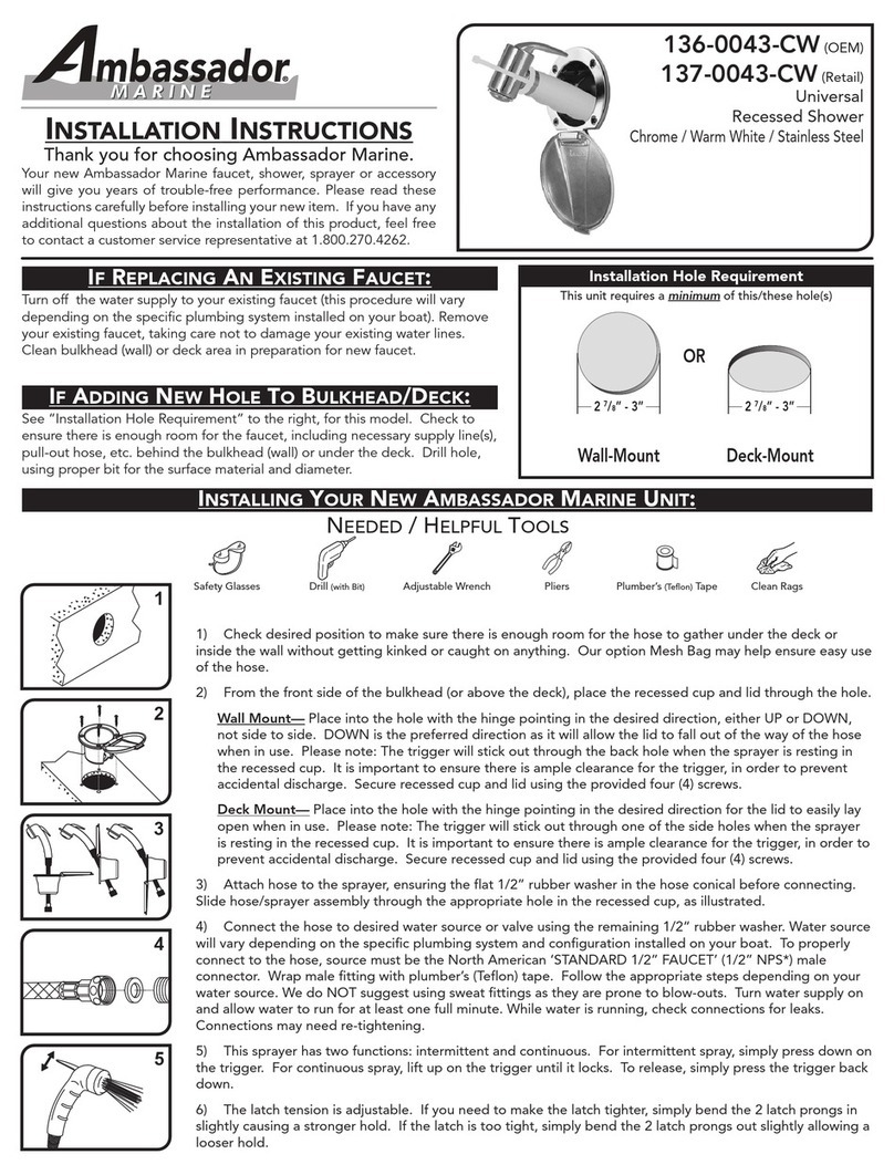 AMBASSADOR 136-0043-CW installation instructions AMBASSADOR 136-0043-CW installation instructions