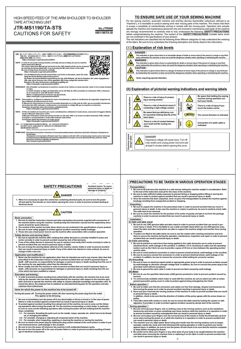 JUKI JTR-MS1190/TA-STS instruction manual