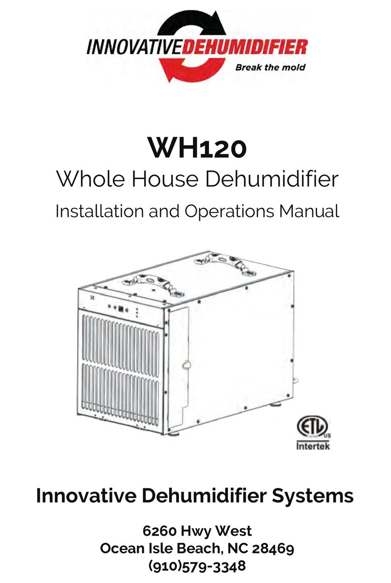 Innovative Dehumidifier WH120 Installation and operation manual Innovative Dehumidifier WH120 Installation and operation manual