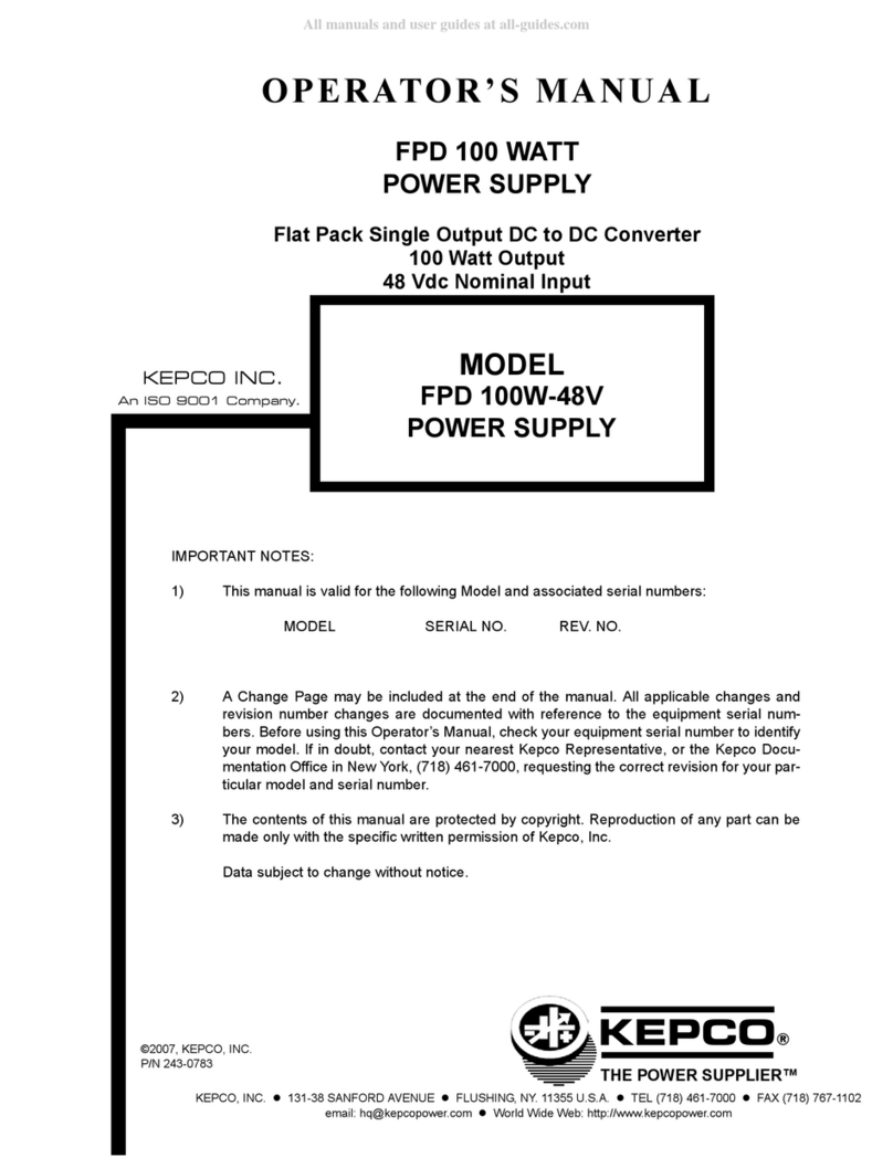 KEPCO FDP 5-20-48 User manual