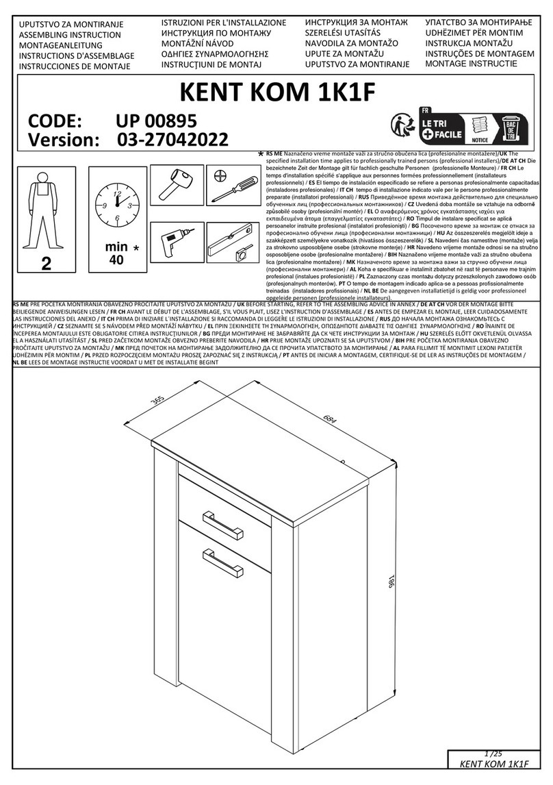 Dedeman KENT KOM 1K1F UP 00895 Assembling Instruction Dedeman KENT KOM 1K1F UP 00895 Assembling Instruction