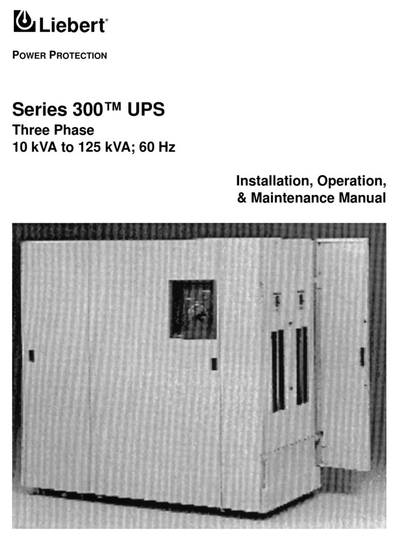 Liebert 311 Installation, operation & maintenance manual