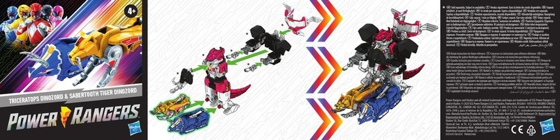 Hasbro Power Rangers Mighty Morphin Triceratops Dinozord and Sabertooth Tiger... manual