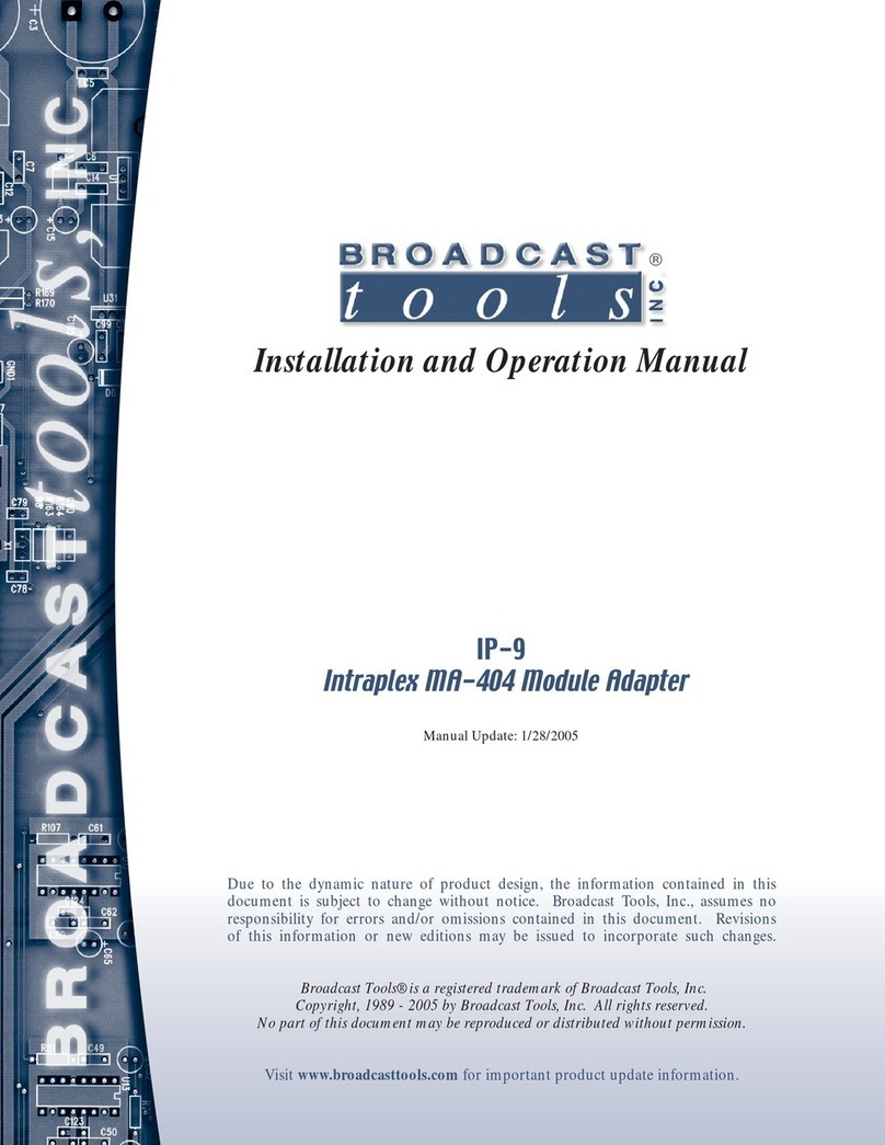 Broadcast Tools IP-9 Installation and operation manual