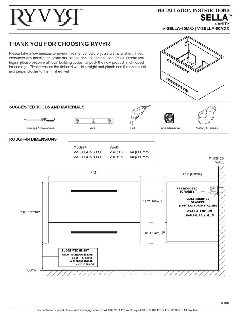 Ryvyr SELLA V-SELLA-60MXX installation instructions