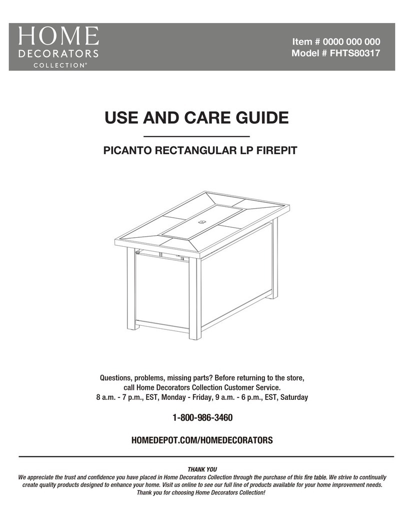 Home Decorators Collection PICANTO RECTANGULAR LP FHTS80317 Use and care guide