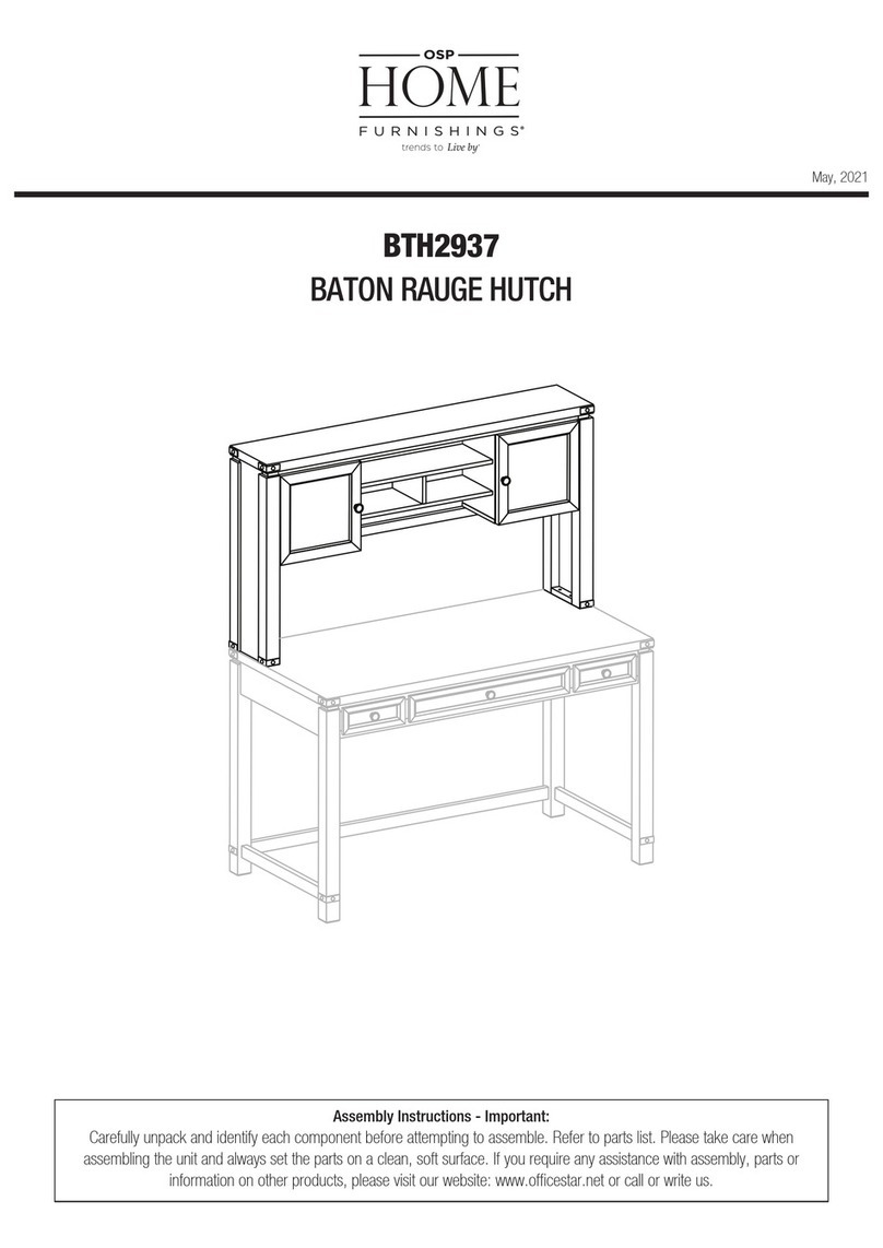 OSP Home Furnishings BATON RAUGE HUTCH BTH2937 Assembly instructions