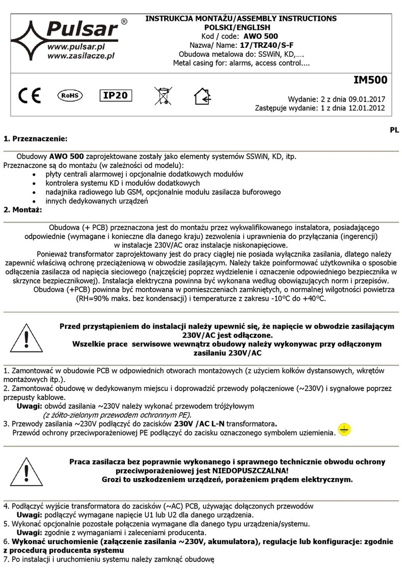 Pulsar 17/TRZ40/S-F User manual