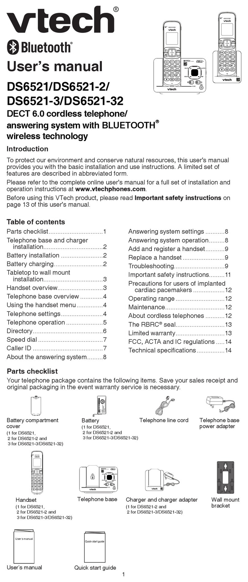 V-tech DS6521-32 User manual