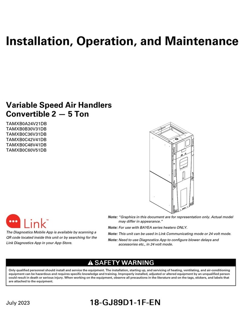 Trane TAMXB0A24V21DB Installation and operating instructions