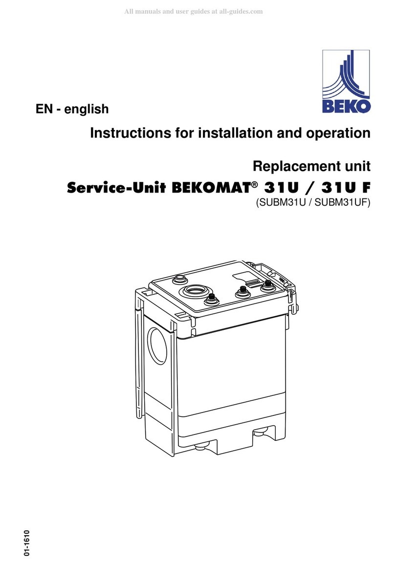 Beko BEKOMAT 31U F Instructions for installation and operation