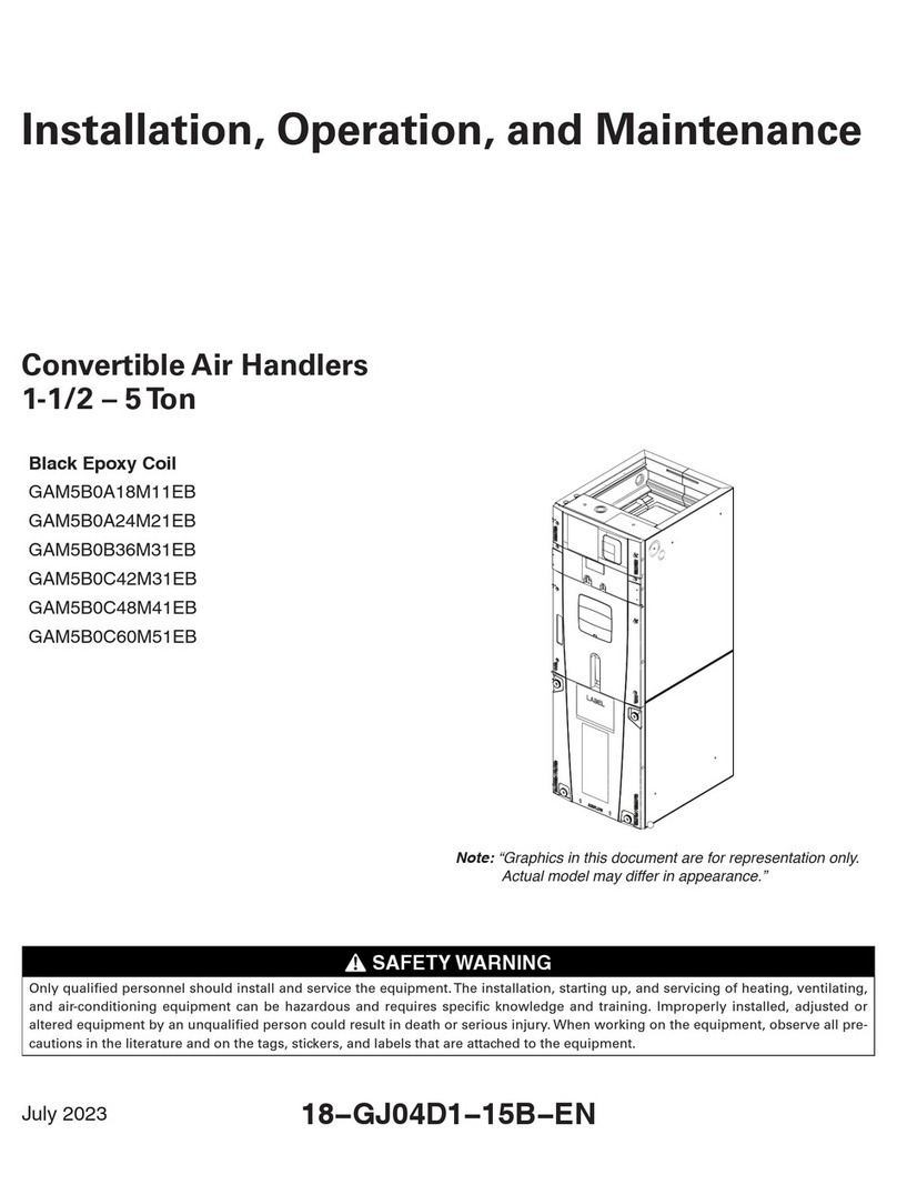 Trane GAM5B0A18M11EB Installation, operation and maintenance