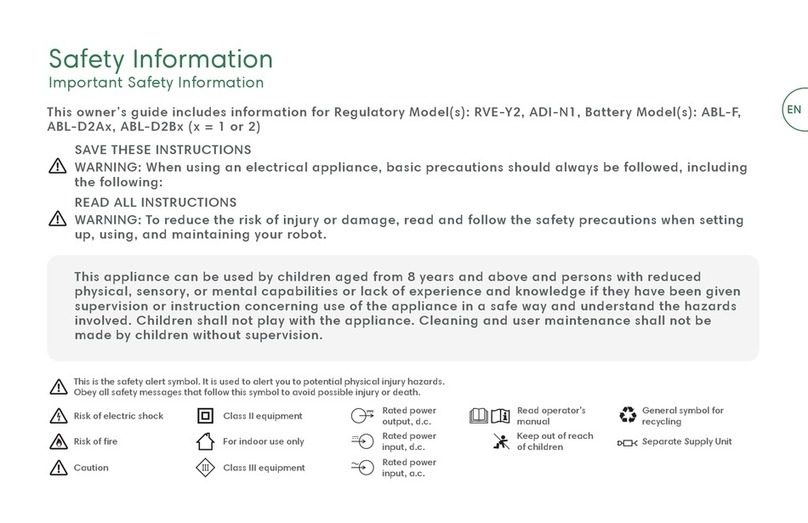 iRobot RVE-Y2 Safety information