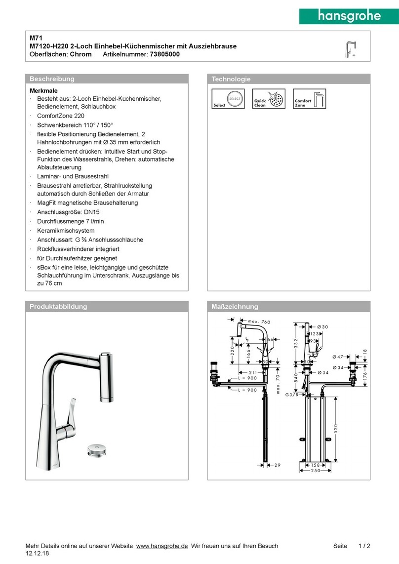 Hans Grohe M7120-H220 Instructions for use/assembly instructions