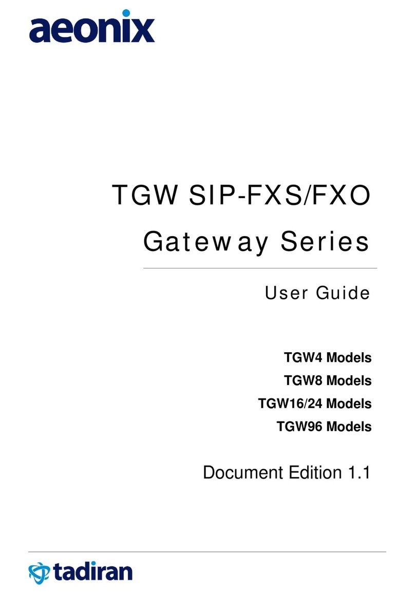 Tadiran Telecom aeonix TGW4 user guide
