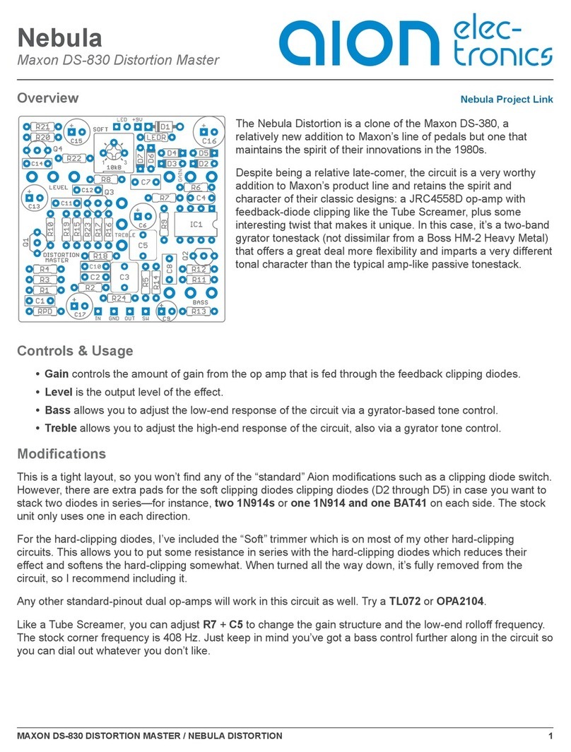 Aion Electronics Nebula DS-830 Distortion Master User manual