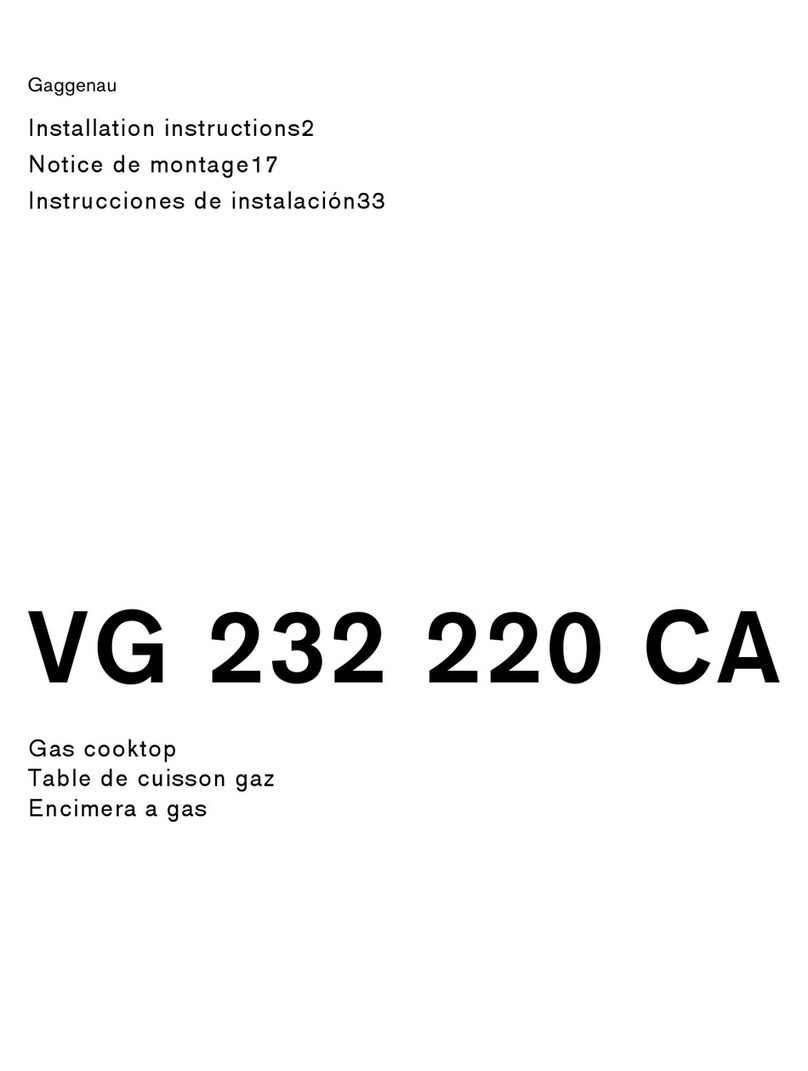Gaggenau VG 232 220 CA installation instructions