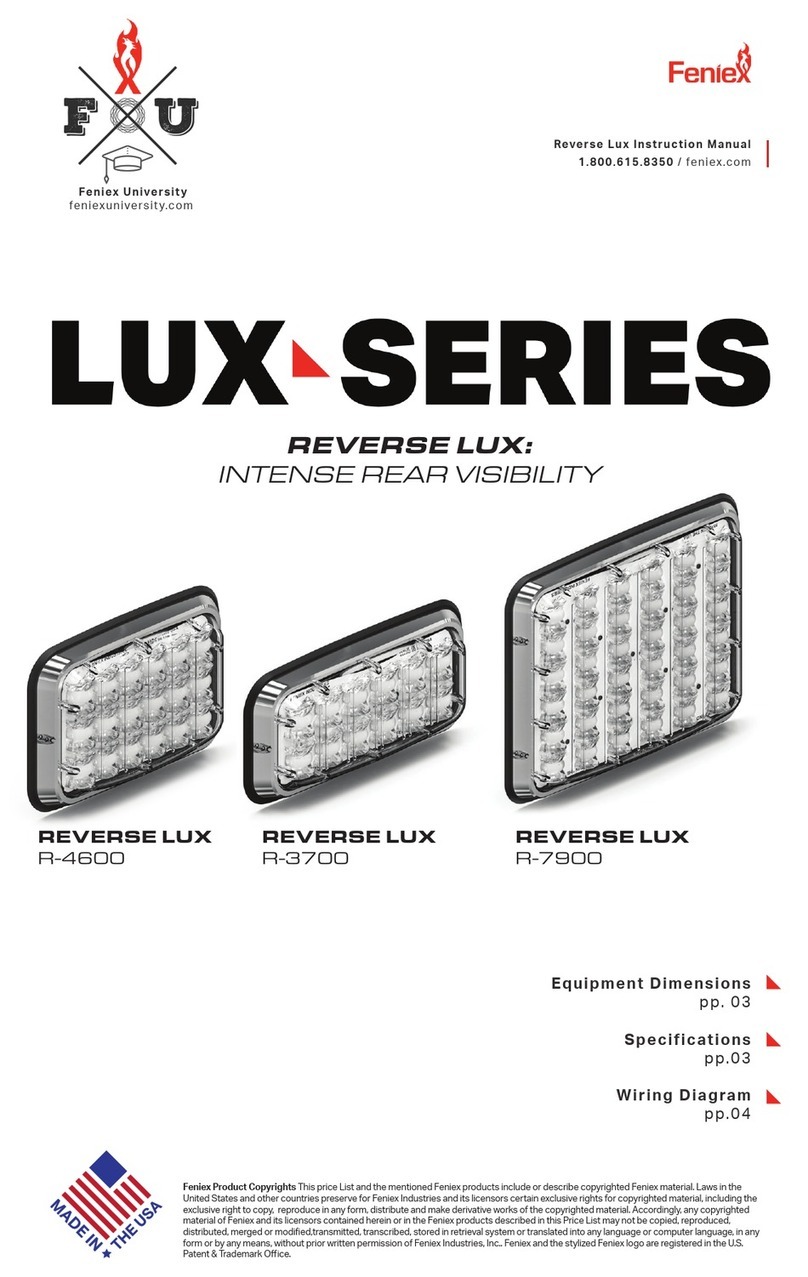 Feniex REVERSE LUX R-3700 instruction manual