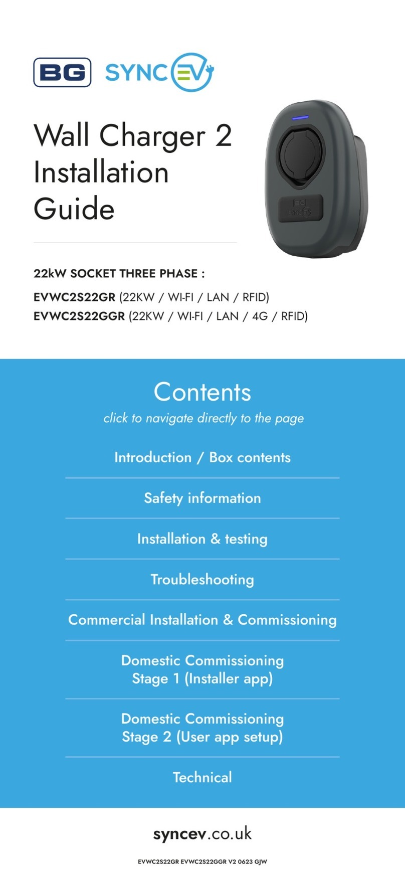 SyncEV BG EVWC2S22GR installation guide