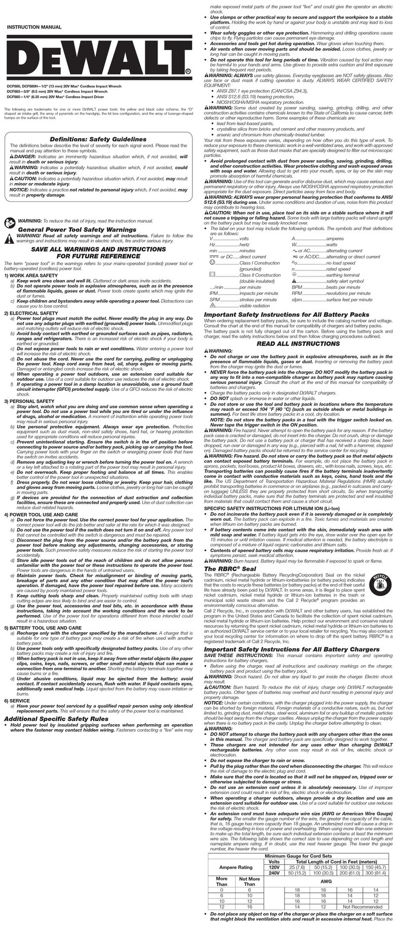 DeWalt DCF880 User manual
