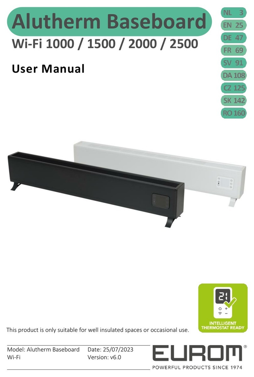 EUROM Alutherm Baseboard Wi-Fi 1000 user manual