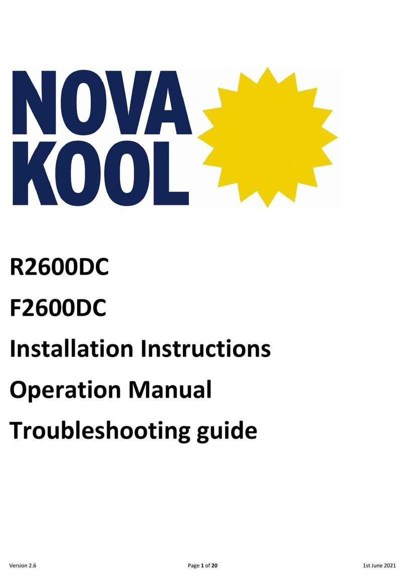 Nova Kool R2600DC installation instructions