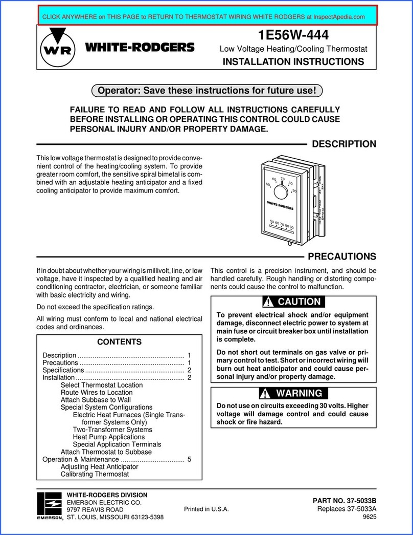 White Rodgers 1E56W-444 installation instructions