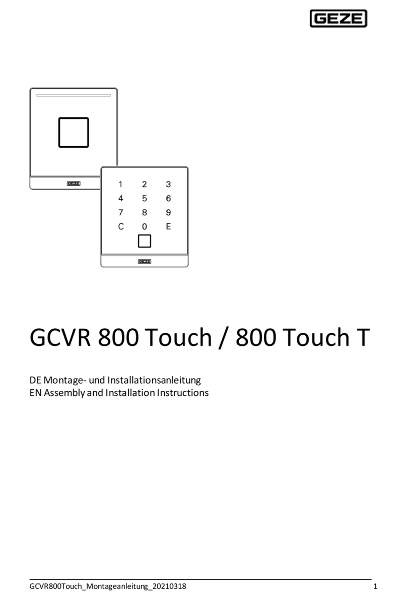 GEZE GCVR 800 Touch Assembly and installation instructions