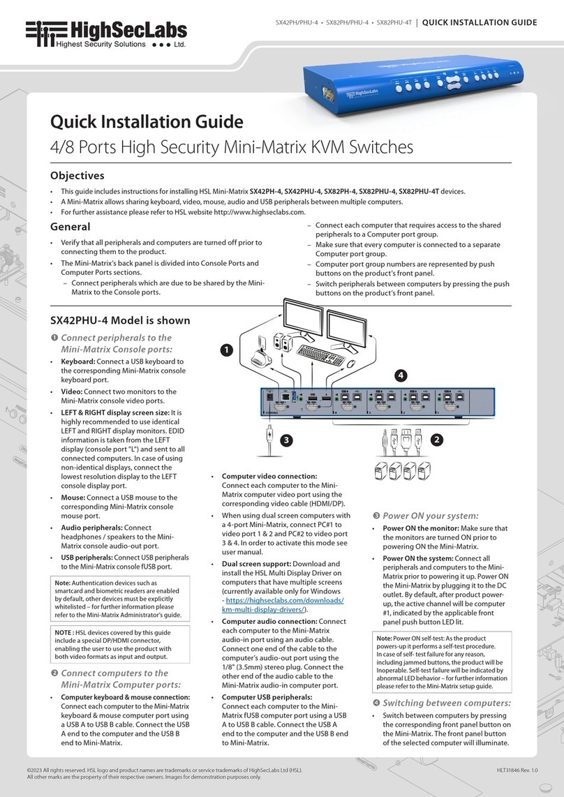 High Sec Labs SX82PHU-4T Quick installation guide