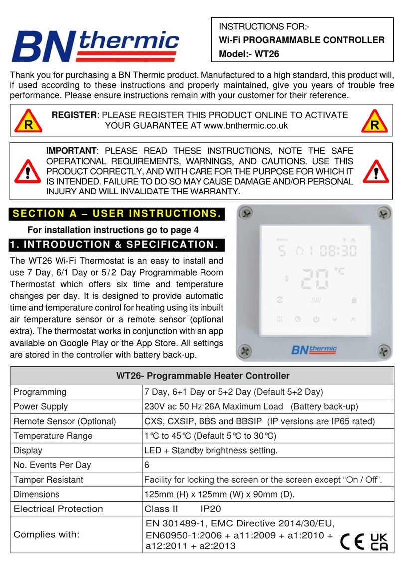 BN Thermic WT26 User manual