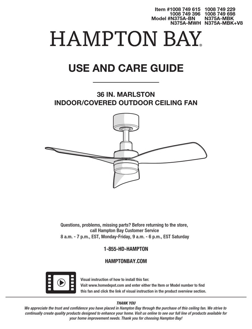 HAMPTON BAY N375A-BN Use and care guide