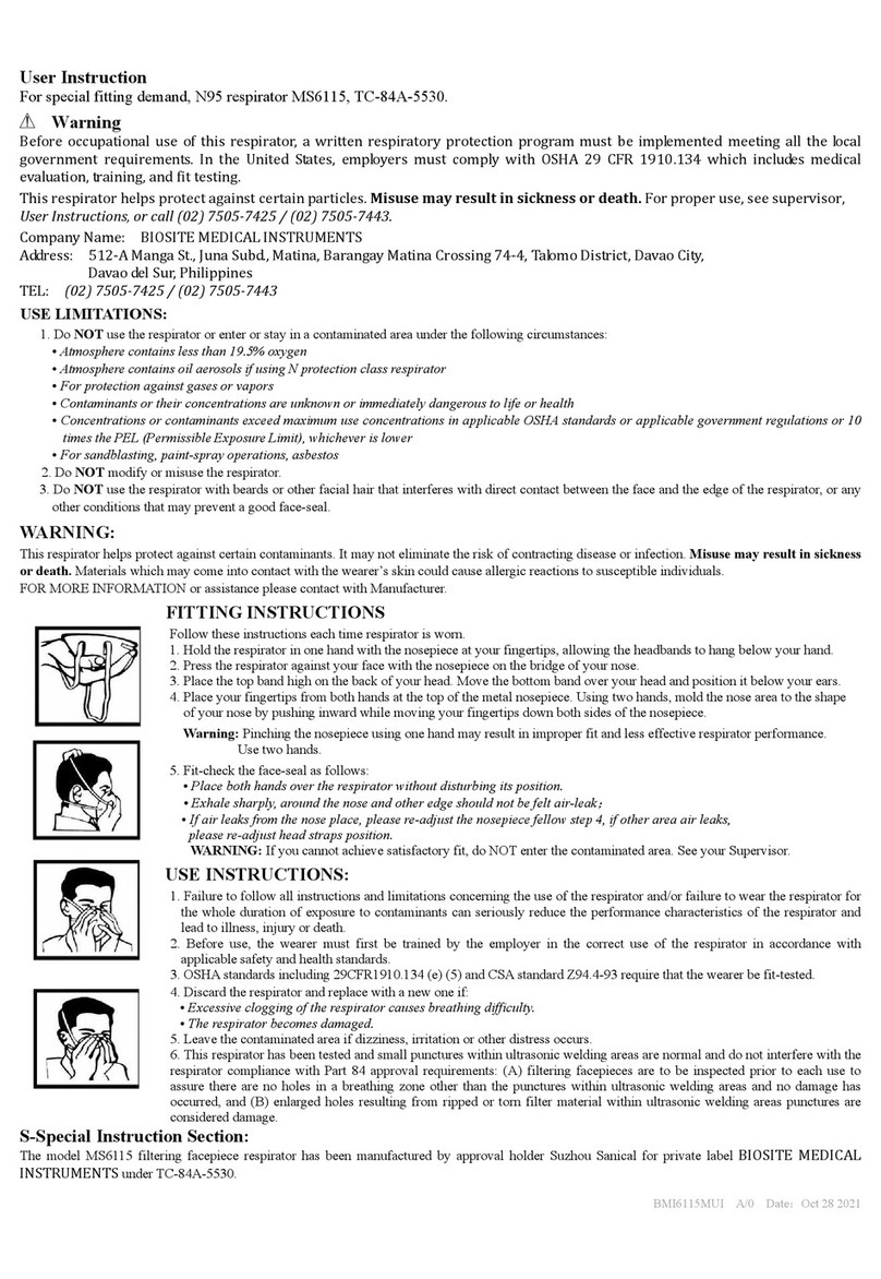 NIOSH MS6115 Installation instructions