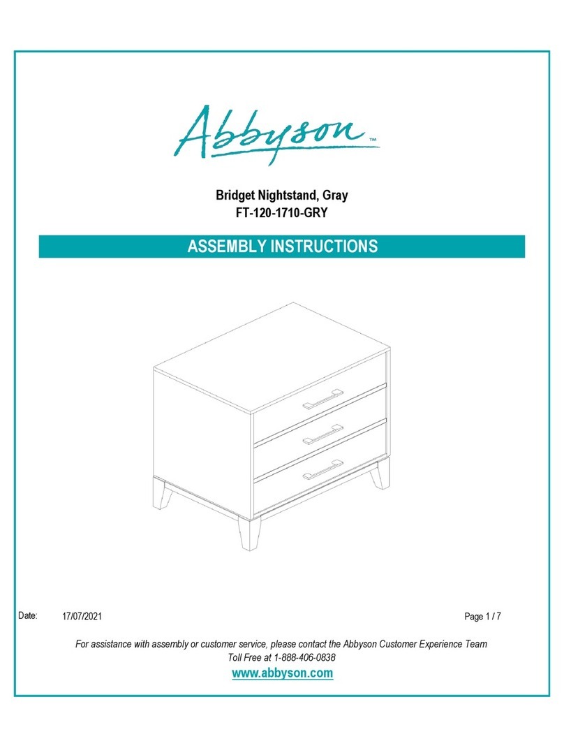 Abbyson FT-120-1710-GRY Assembly instructions