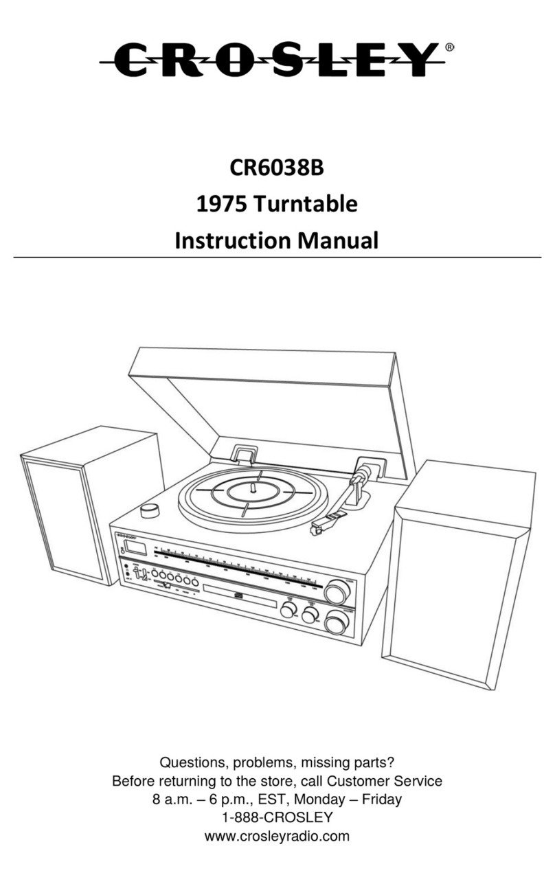 Crosley 1975 Turntable User manual Crosley 1975 Turntable User manual