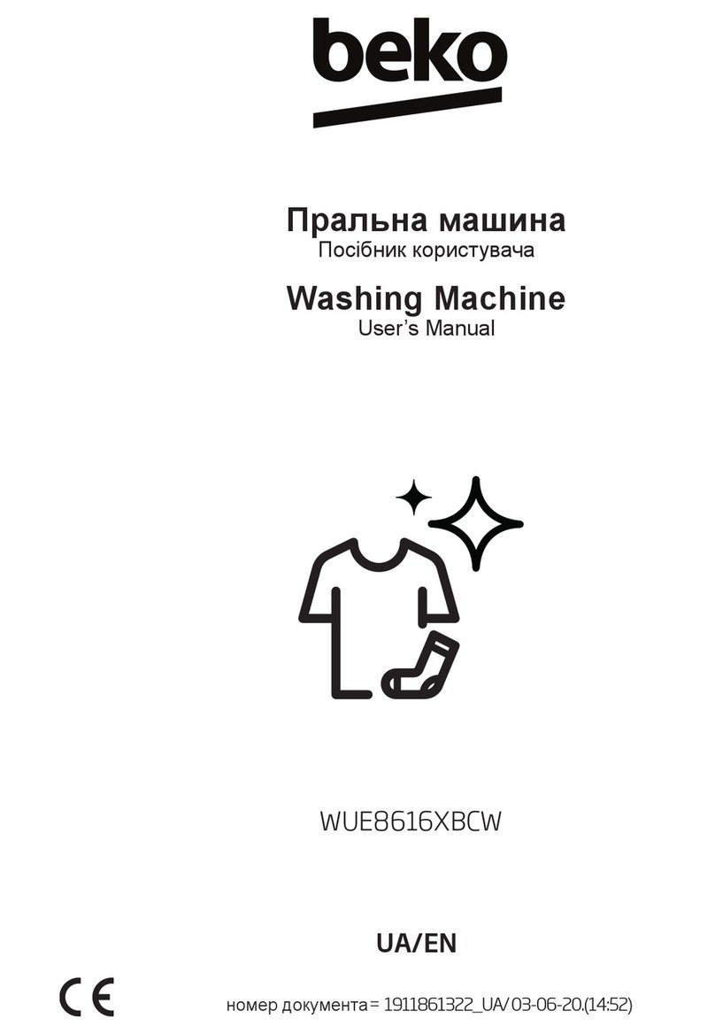 Beko WUE8616XBCW User manual Beko WUE8616XBCW User manual