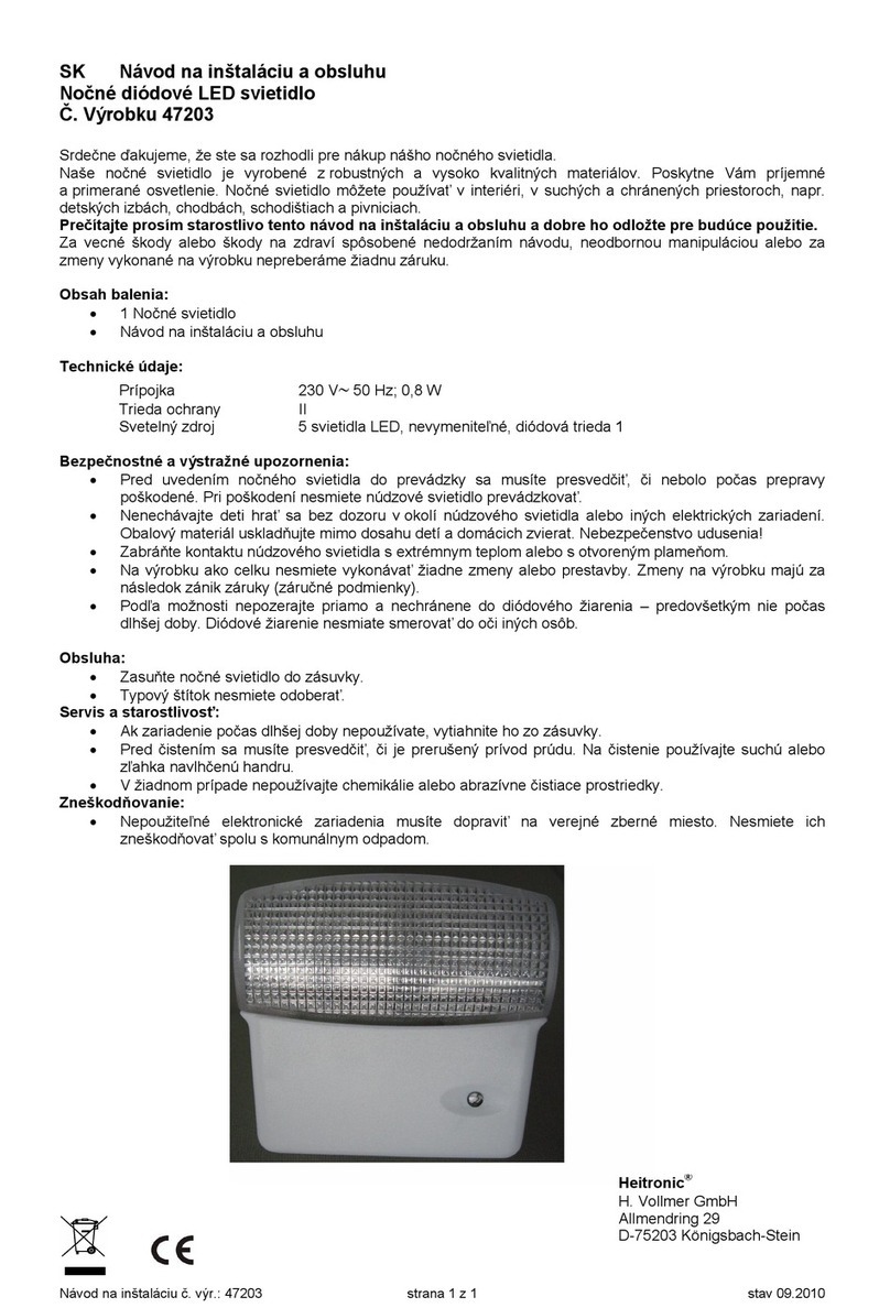 Heitronic 47203 Installation and operating instructions
