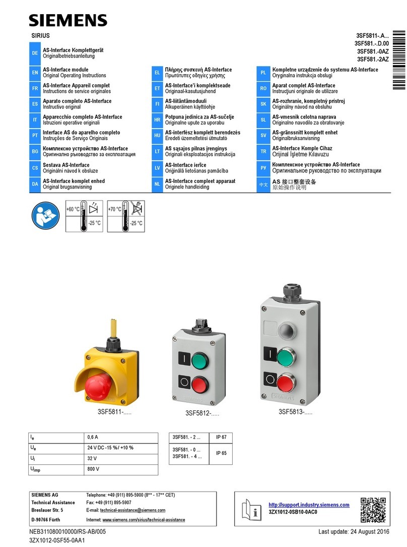 Siemens SIRIUS 3SF5811 A Series User manual