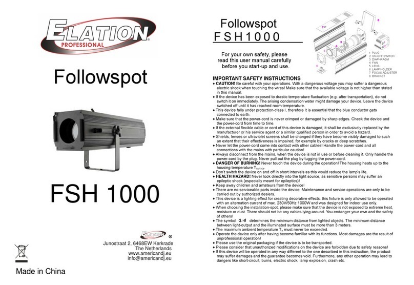 Elation FSH 1000 instructions Elation FSH 1000 instructions