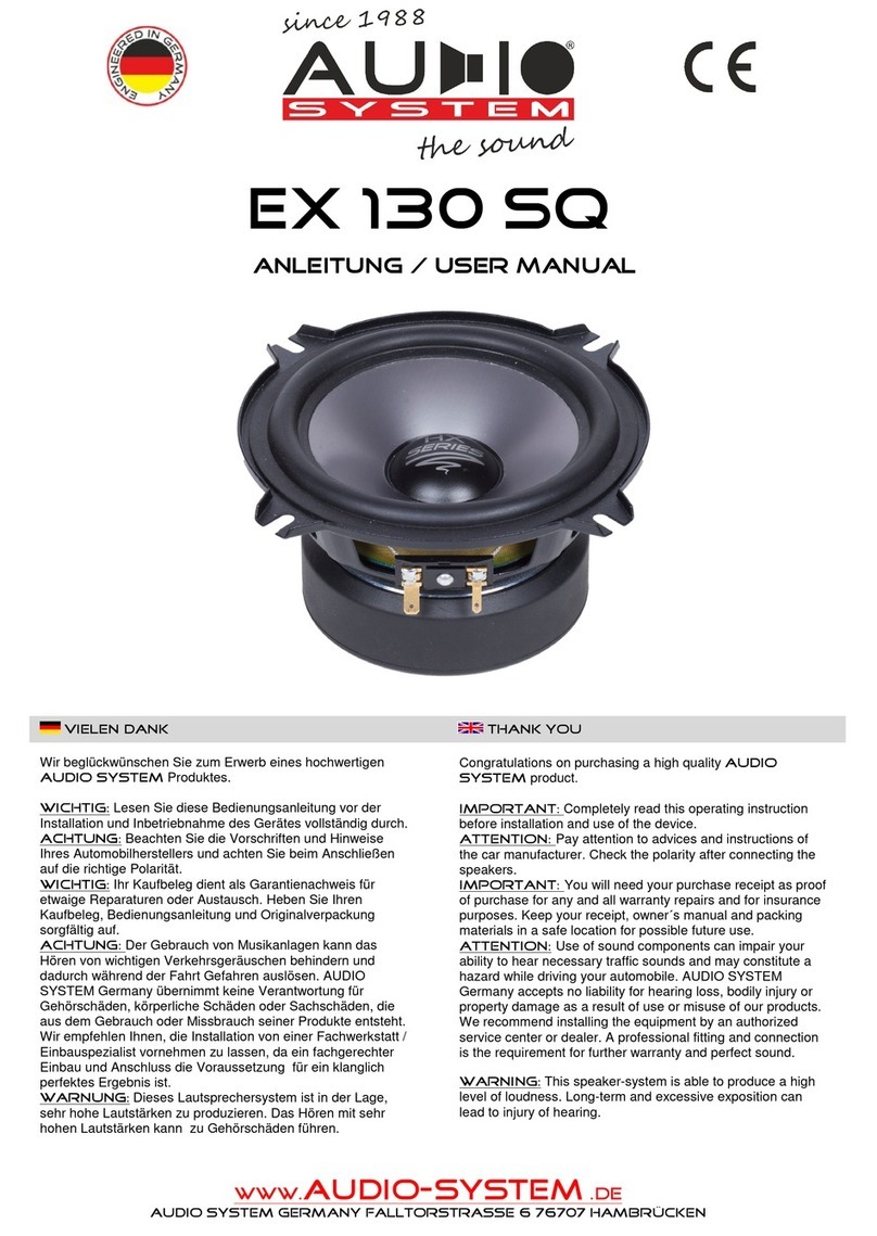 Audiosystem EX 130 SQ User manual