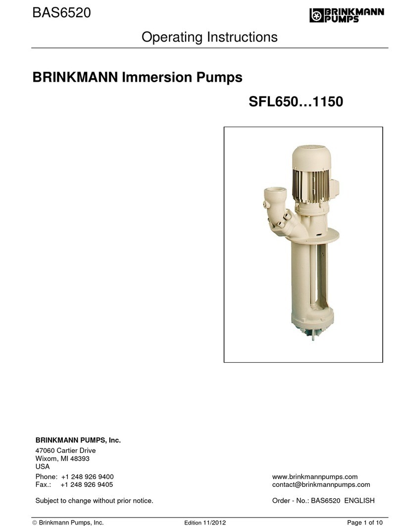 BRINKMANN PUMPS SFL650S operating instructions
