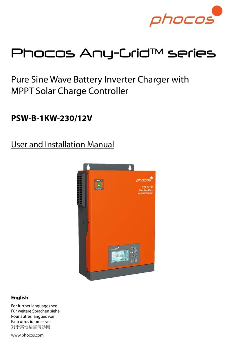 Phocos Any-Grid PSW-B-1KW-230/12V User and installation manual