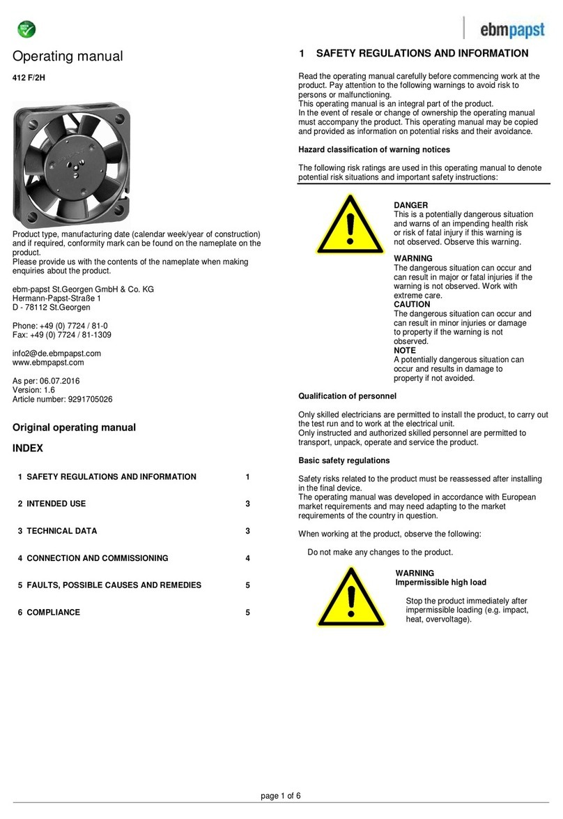 Ebmpapst 412 F/2H User manual