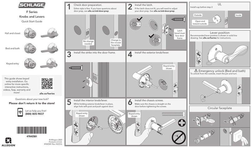Schlage F-Series quick start guide