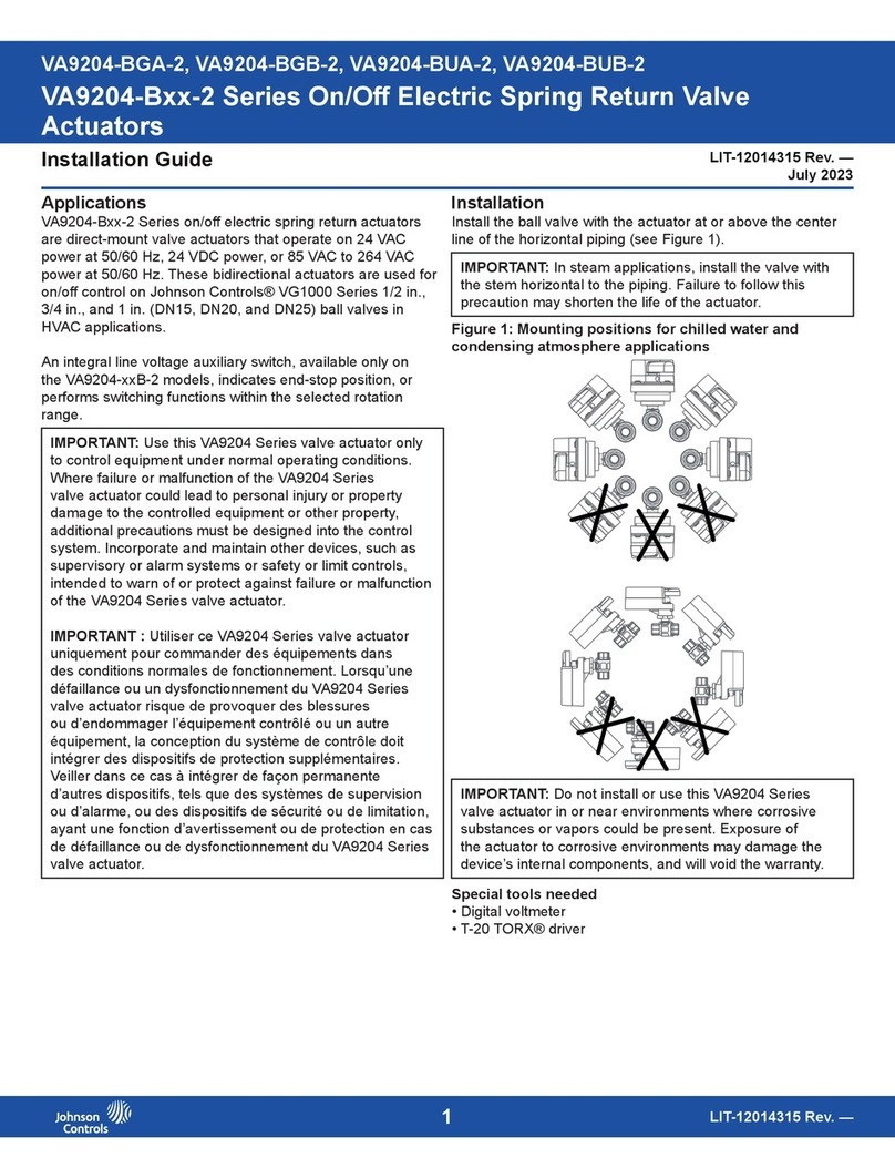 Johnson Controls VA9204-B-2 Series User manual