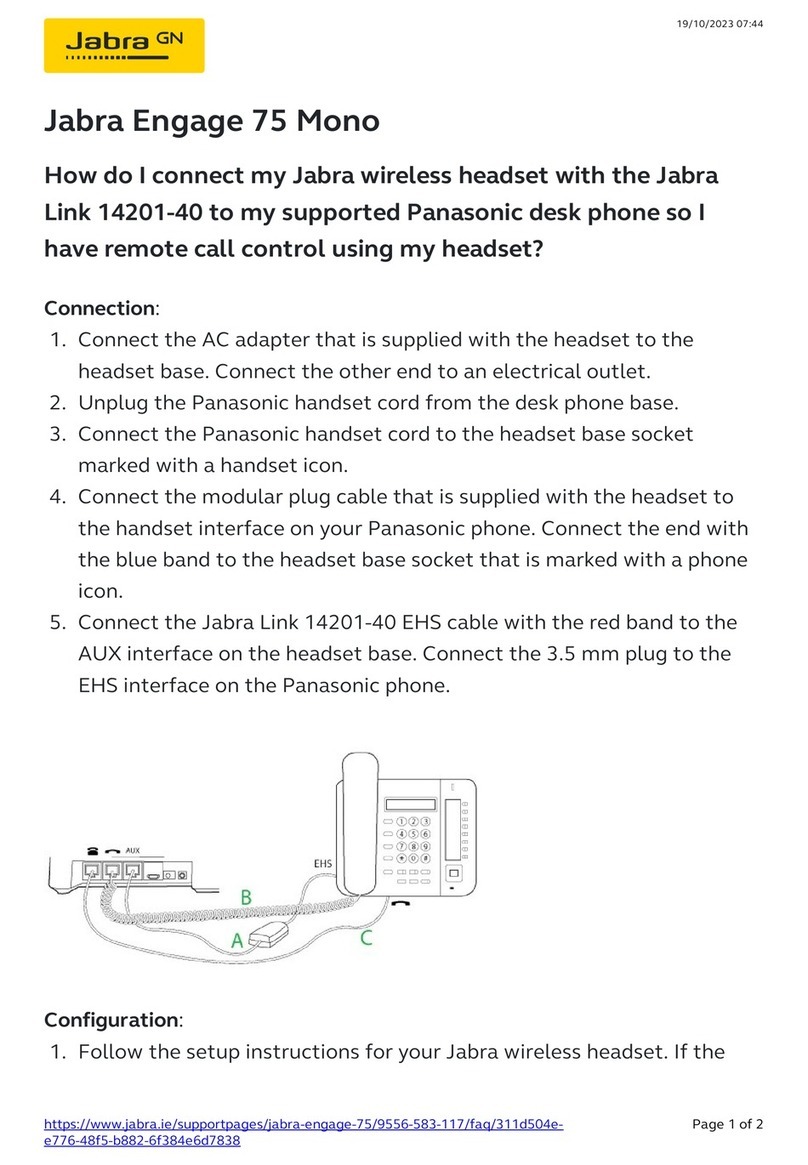 Jabra Engage 75 Mono User manual Jabra Engage 75 Mono User manual