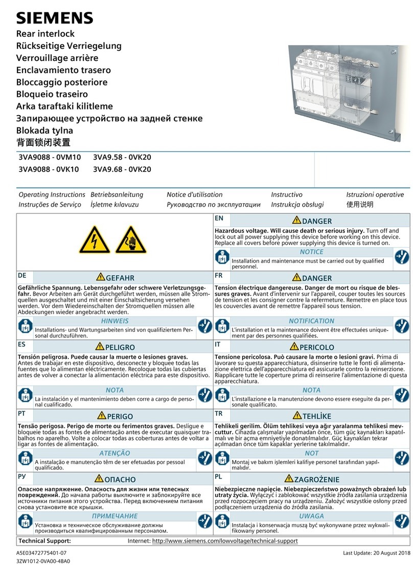 Siemens 3VA9 58-0VK20 Series User manual